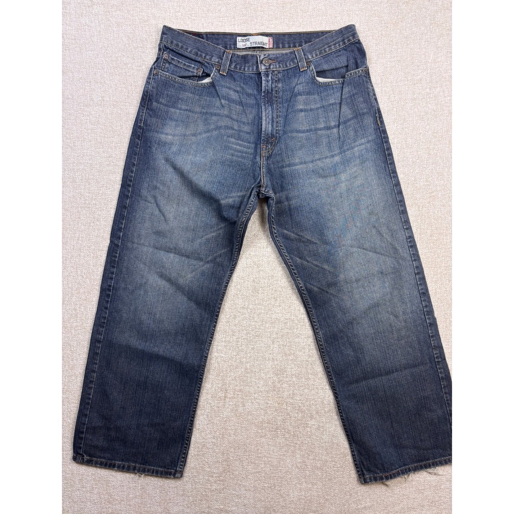 Levis 569 Loose Straight Jeans Mens 36x30 Blue Denim Relaxed Fit 100% Cotton